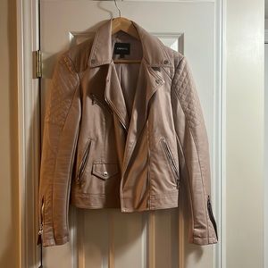 Express Blush Pink Faux Leather Moto  Jacket